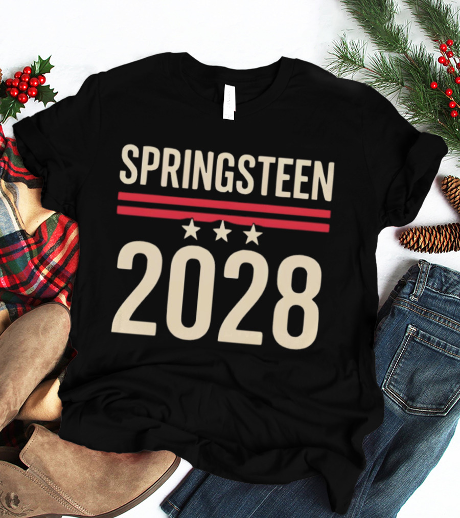 Springsteen 2028 USA Three Stars Red Stripes T-Shirt