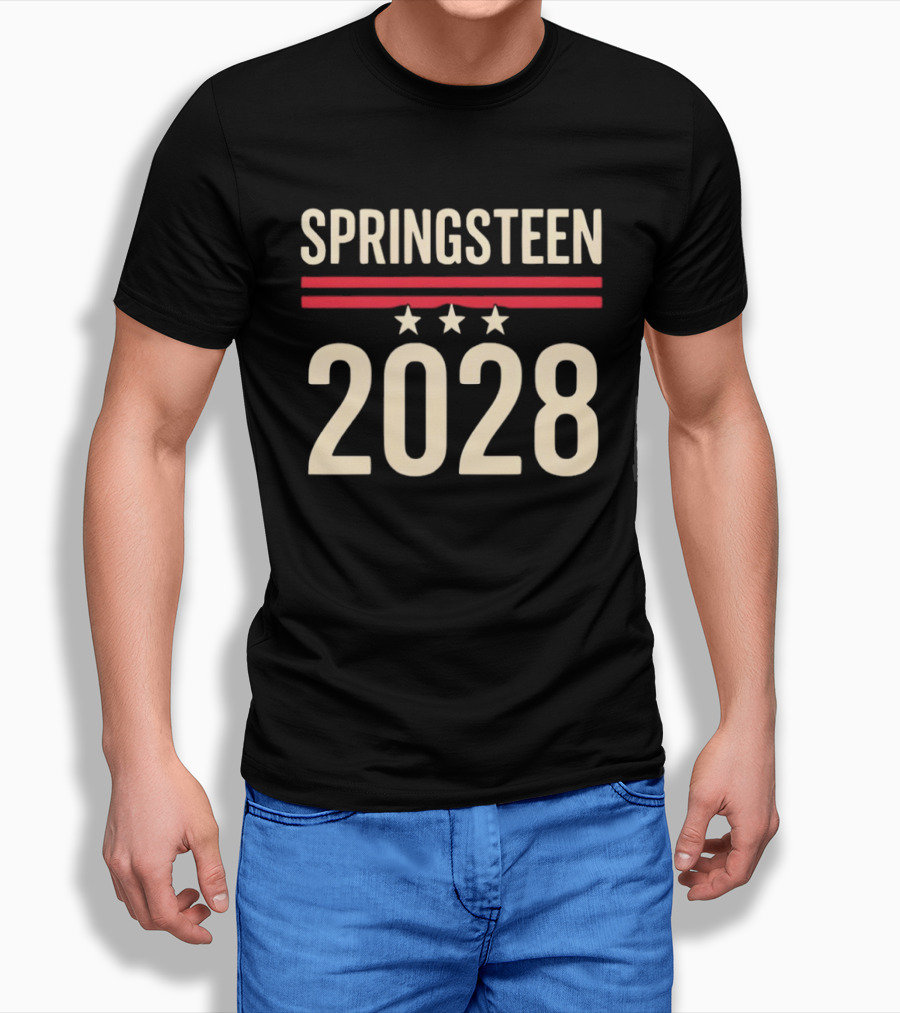 Springsteen 2028 USA Three Stars Red Stripes T-Shirt