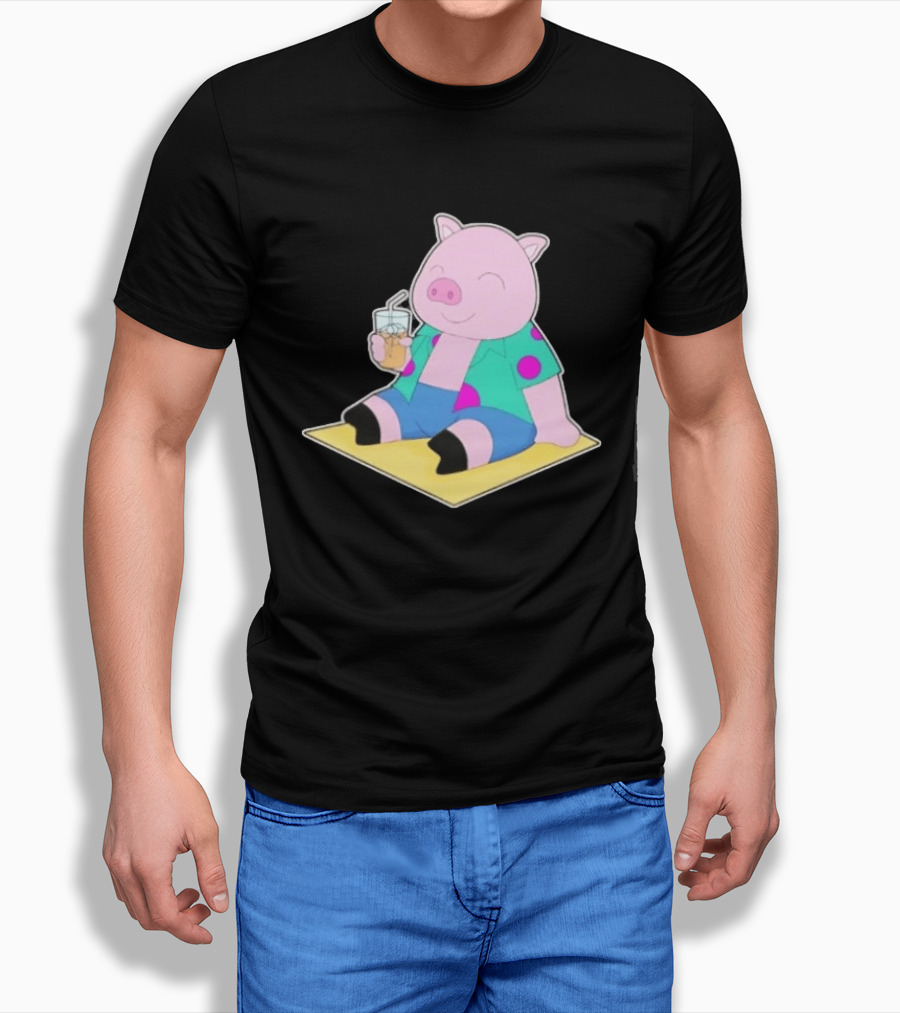 Pig Beach Beverage Summer Relaxation Fun T-Shirt
