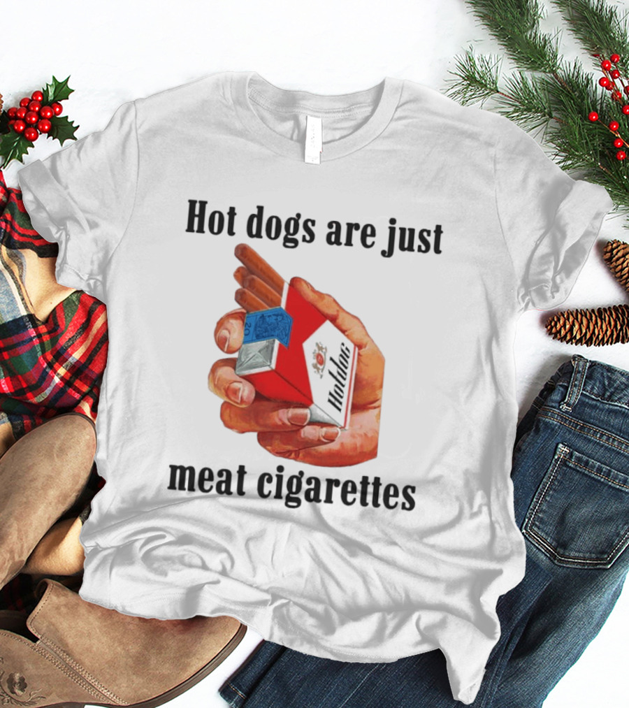 Hot Dogs Are Just Meat Cigarettes Parody Pack T-Shirt