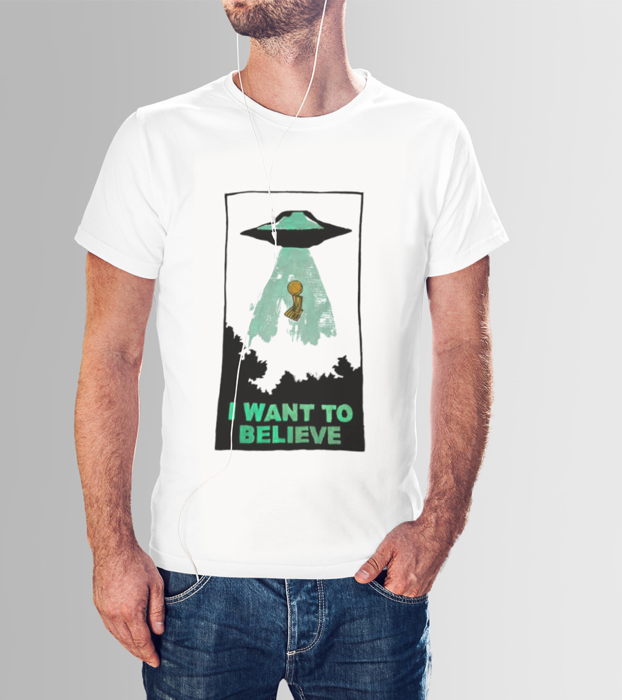 The X Files UFO I Want To Believe NBA Championship Trophy T-Shirt
