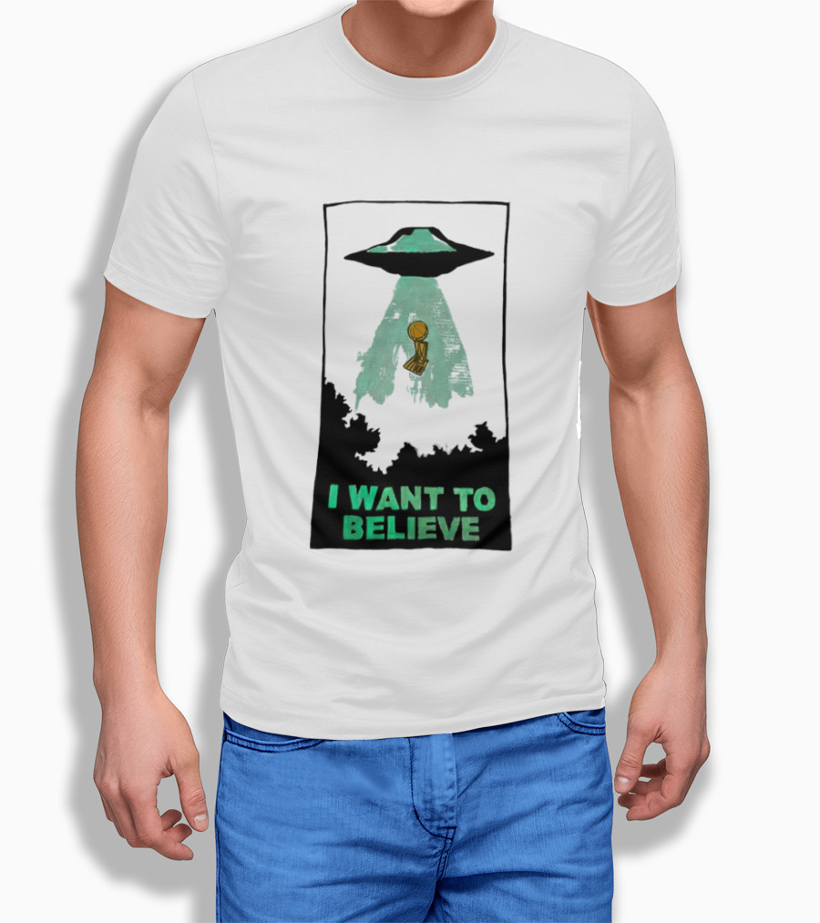 The X Files UFO I Want To Believe NBA Championship Trophy T-Shirt