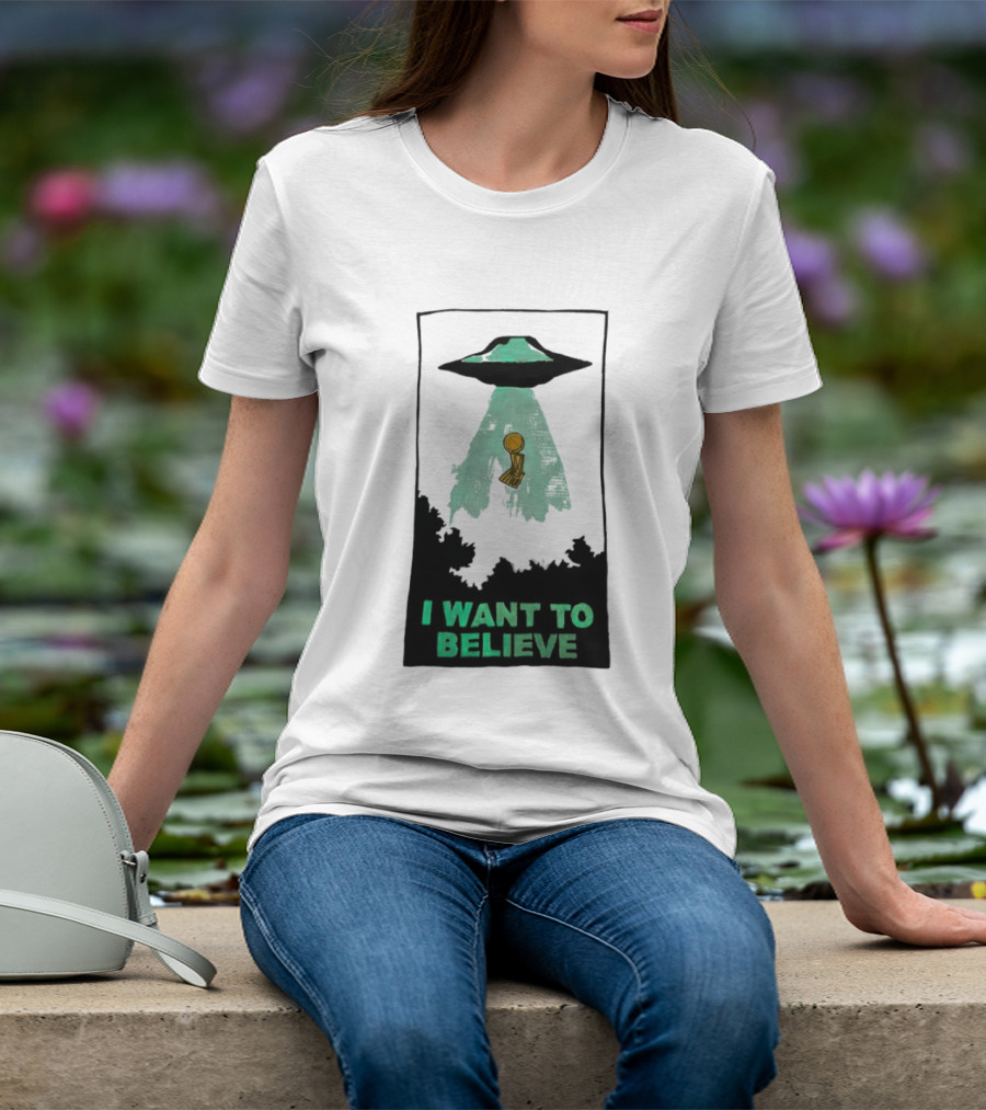 The X Files UFO I Want To Believe NBA Championship Trophy T-Shirt