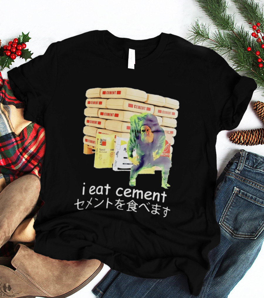 I Eat Cement Cement Bags Stack Monster T-Shirt