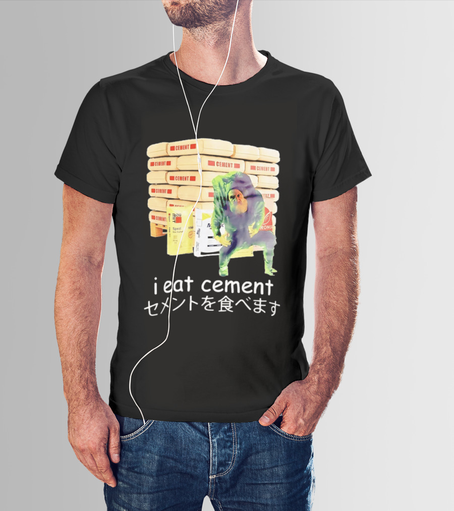 I Eat Cement Cement Bags Stack Monster T-Shirt