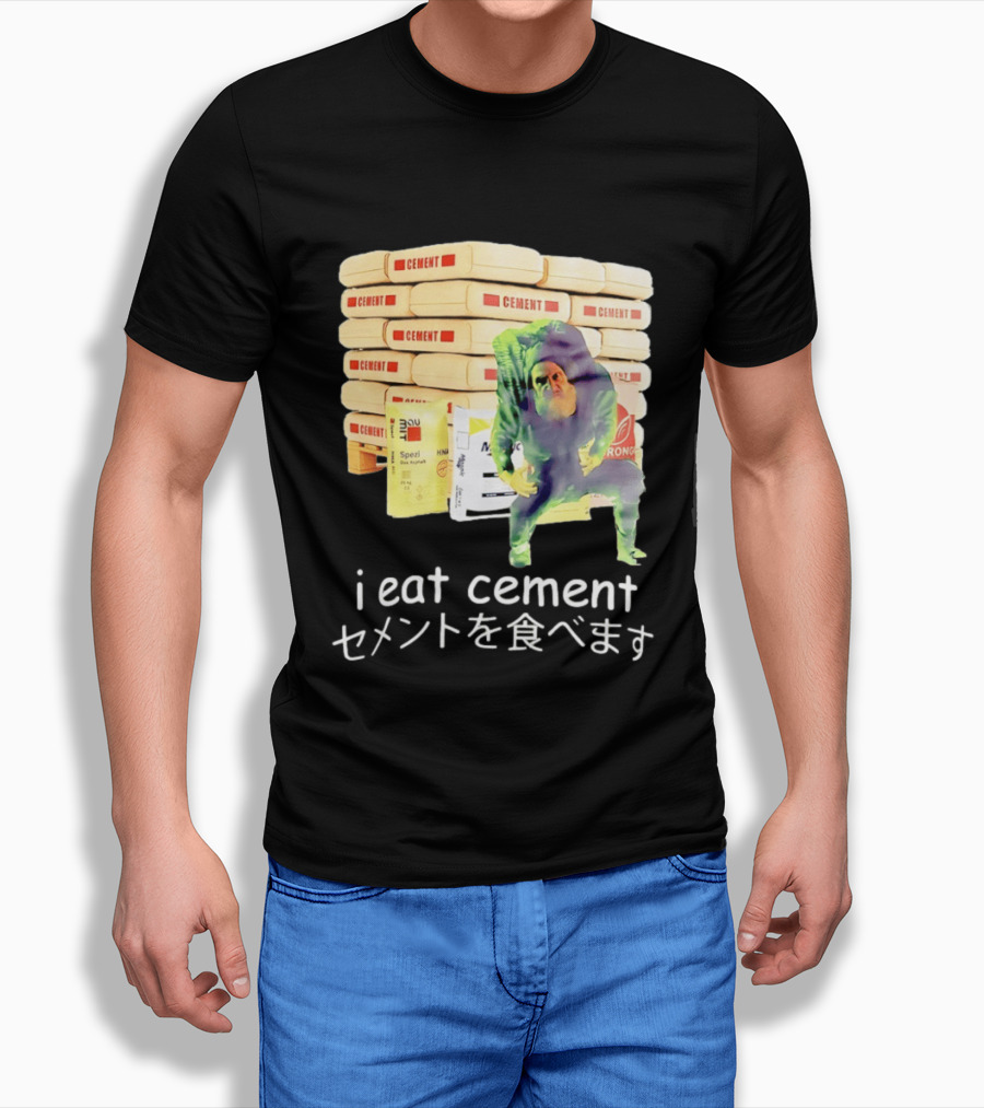 I Eat Cement Cement Bags Stack Monster T-Shirt