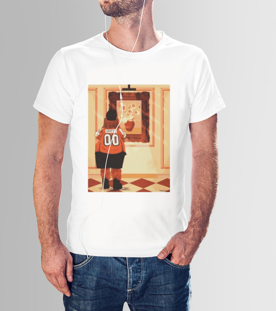 Gritty Philadelphia Flyers Meets Vincent Van Gogh Sunflowers Museum Exhibit T-Shirt