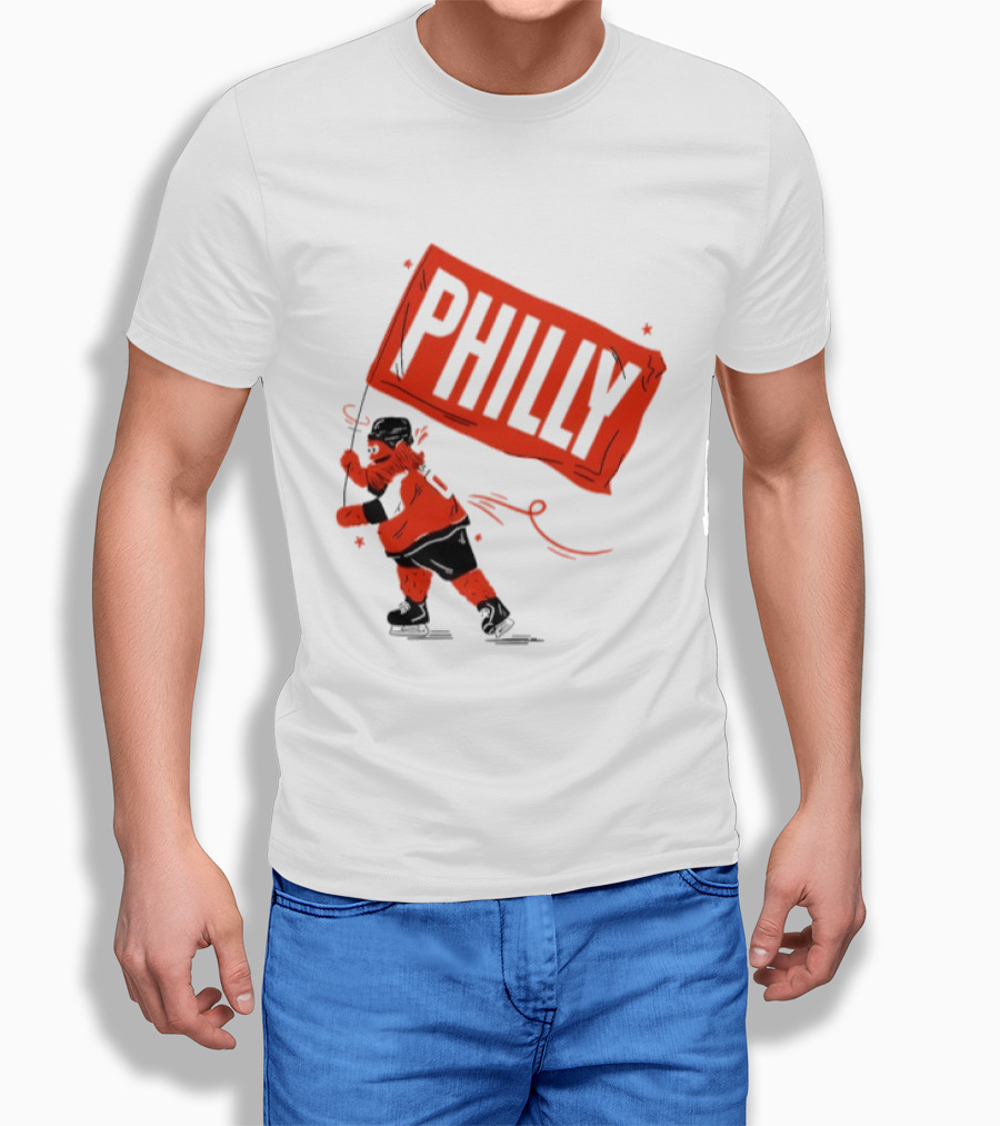 Gritty Philly Flag Philadelphia Flyers Hockey Rally Fan T-Shirt