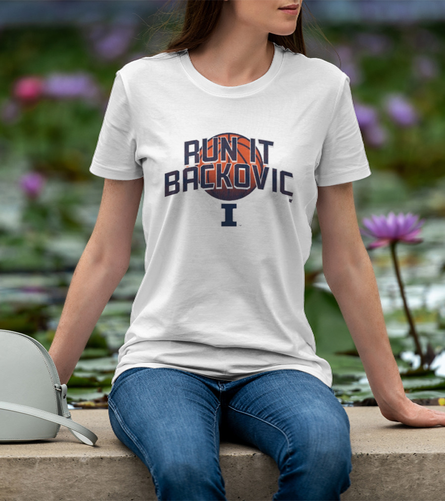 Illinois Basketball Run It Backovic Basketball I T-Shirt