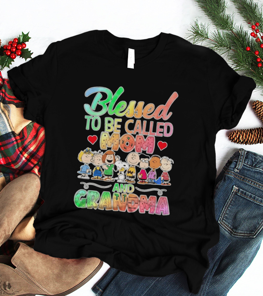 Blessed To Be Called Mom And Grandma Peanuts Characters T-Shirt