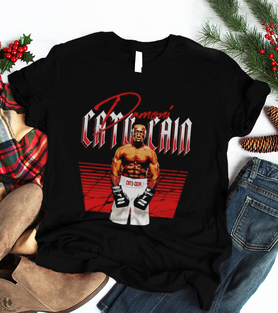 Damoni Cato Cain Boxing Fighter Zuffa Posed In Green Gloves T-Shirt