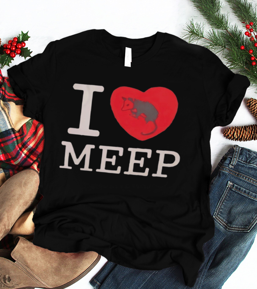 I Love Meep Red Heart Opossum T-Shirt