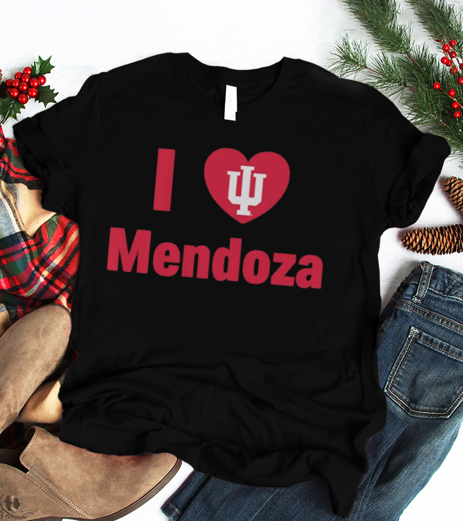Indiana Hoosiers Football I Love IU Mendoza T-Shirt