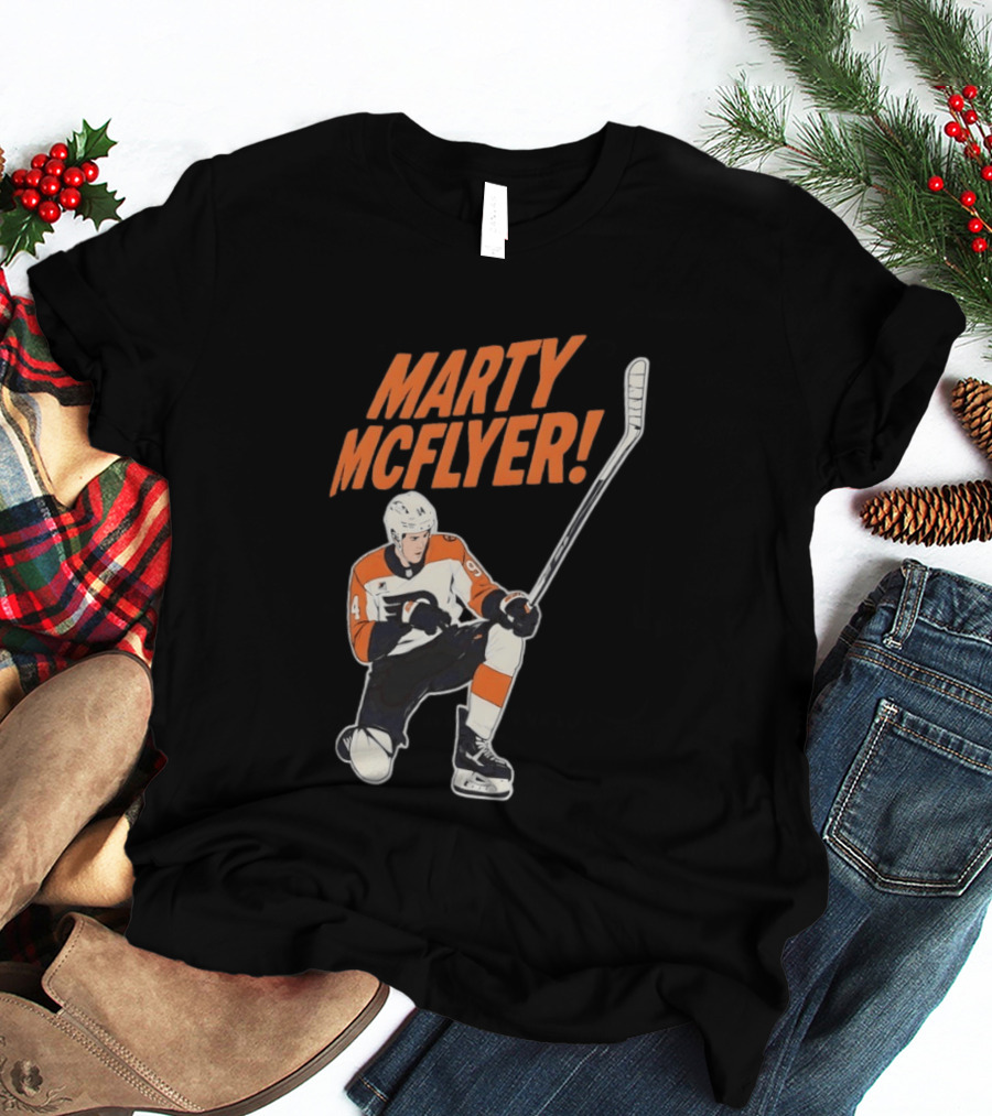 Marty McFlyer Philadelphia Flyers Hockey NHL 2026 Retro Mashup T-Shirt