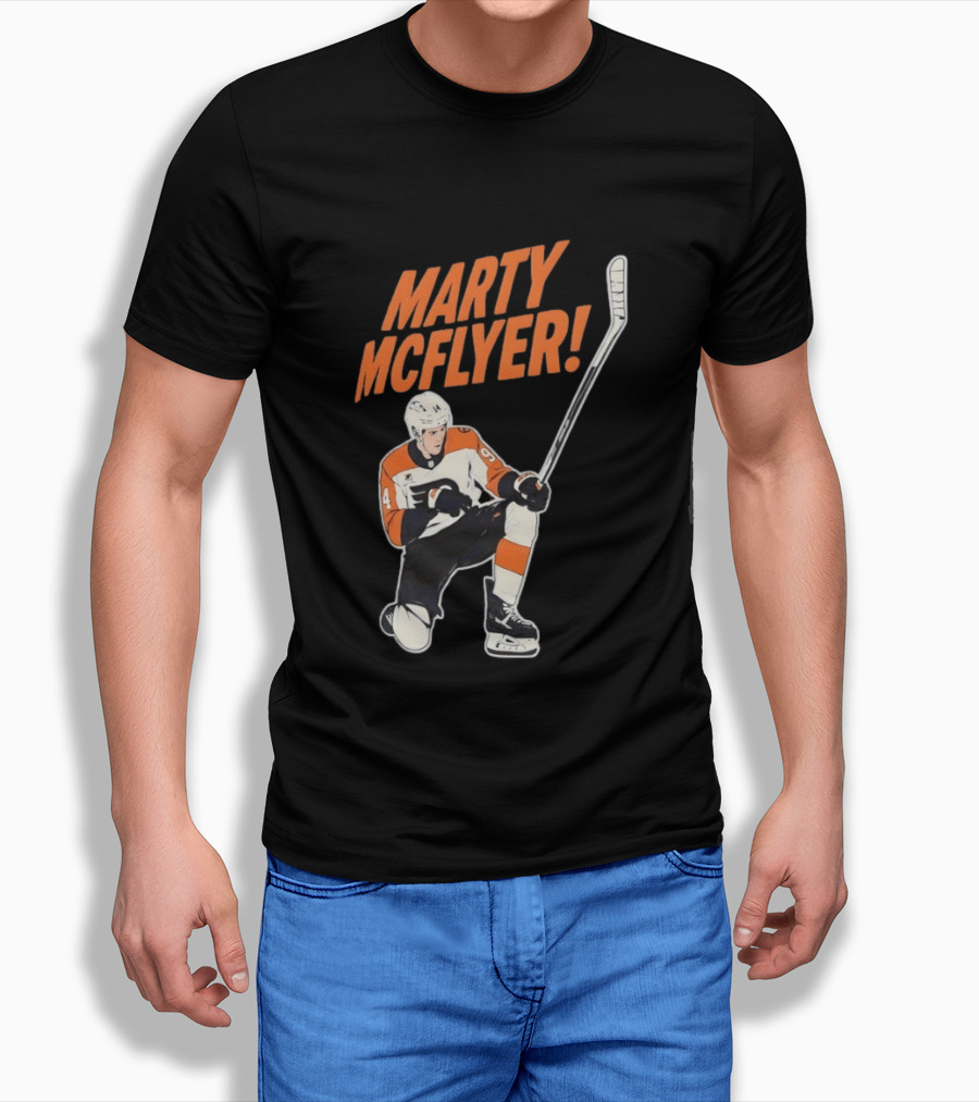 Marty McFlyer Philadelphia Flyers Hockey NHL 2026 Retro Mashup T-Shirt