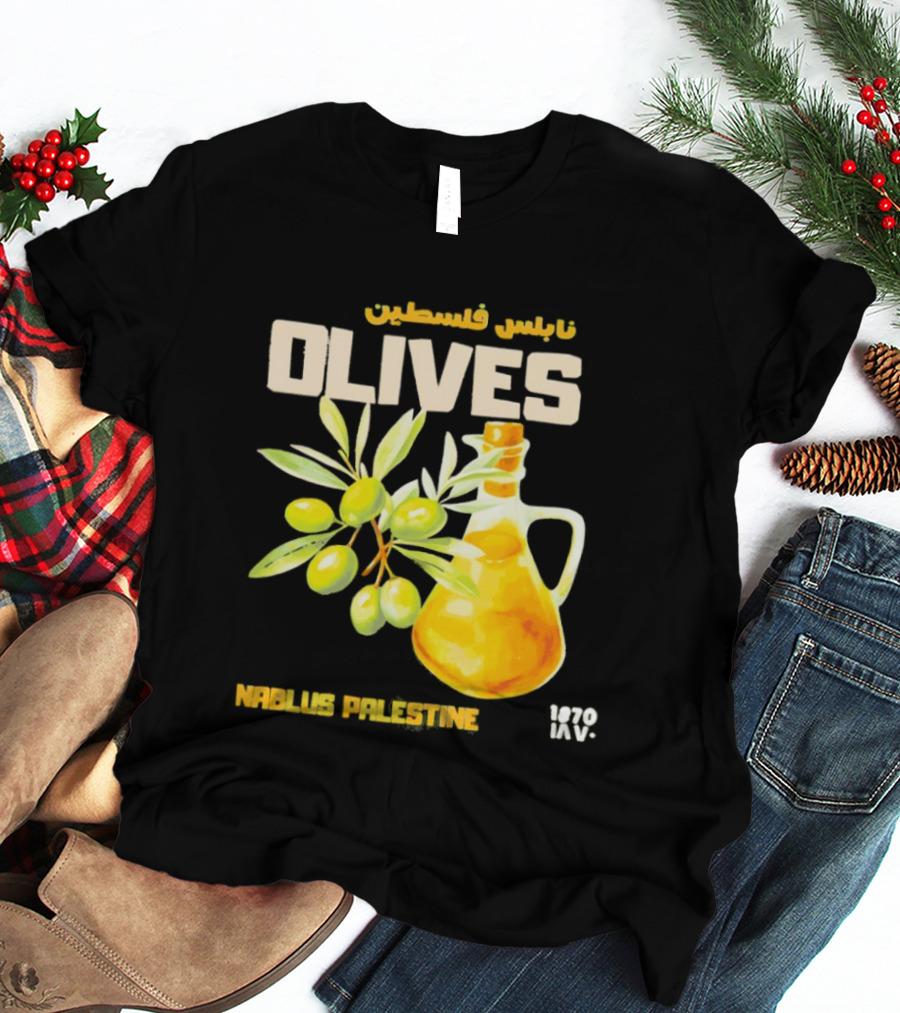 Nablus Palestine Olives 1870 Vintage Olive Oil Heritage T-Shirt