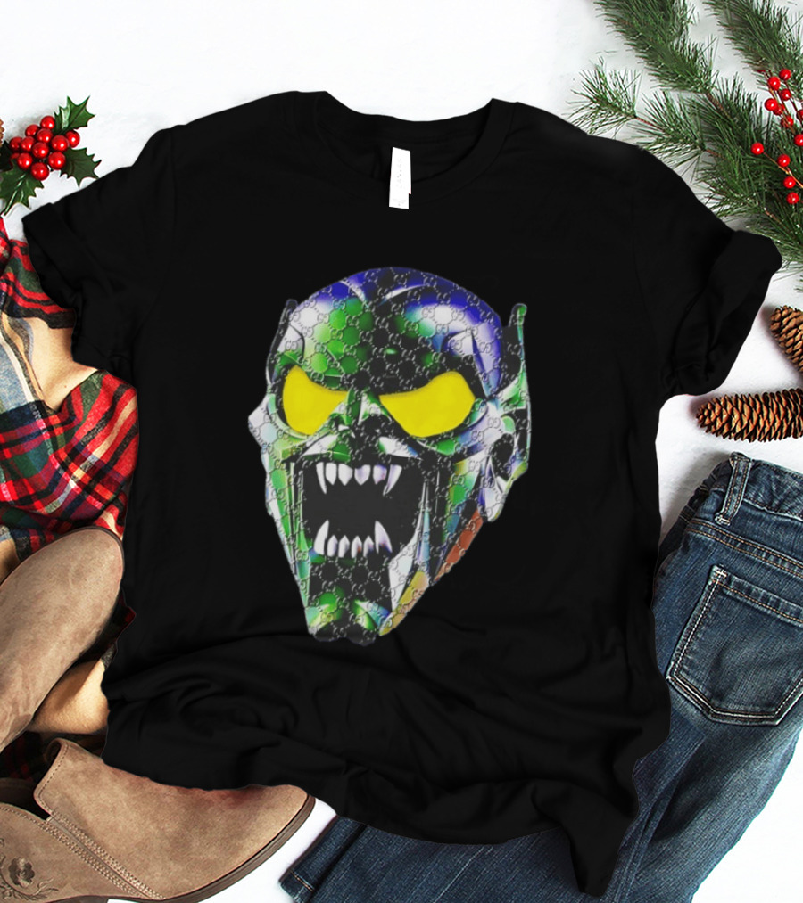 Spider Man Green Goblin Fierce Face With Distinct Texture T-Shirt