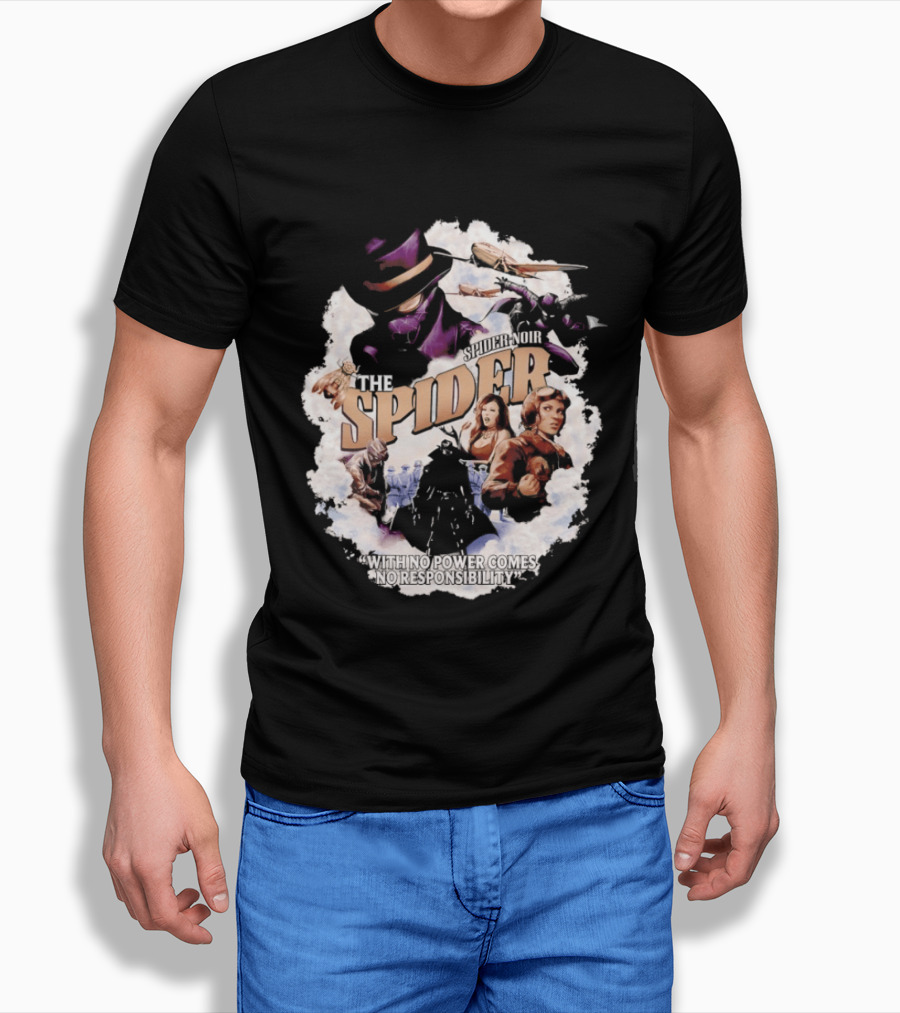 The Spider With No Power Comes No Responsibility Noir Classic Action T-Shirt
