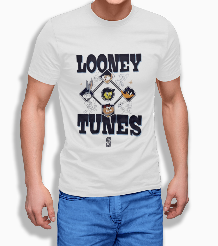Seattle Mariners Looney Tunes Characters Collaboration T-Shirt