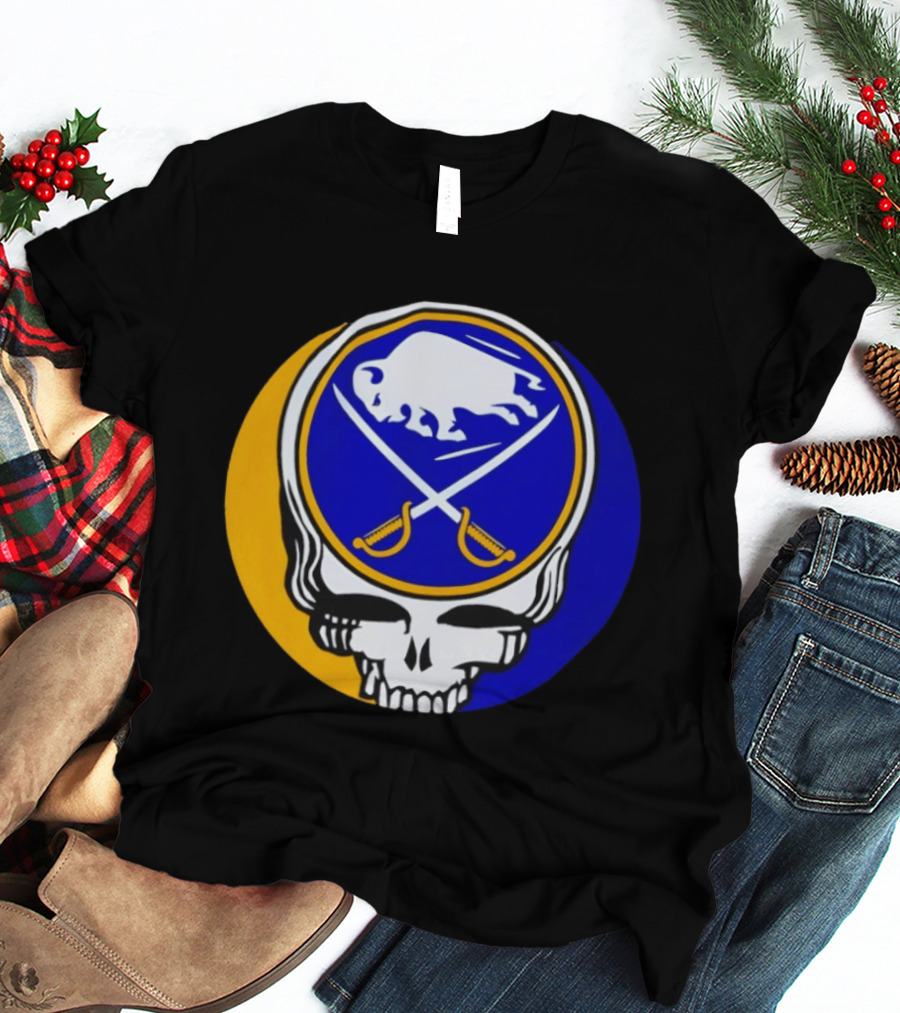 Buffalo Sabres Grateful Dead Steal Your Face Hockey 2026 Collaboration T-Shirt