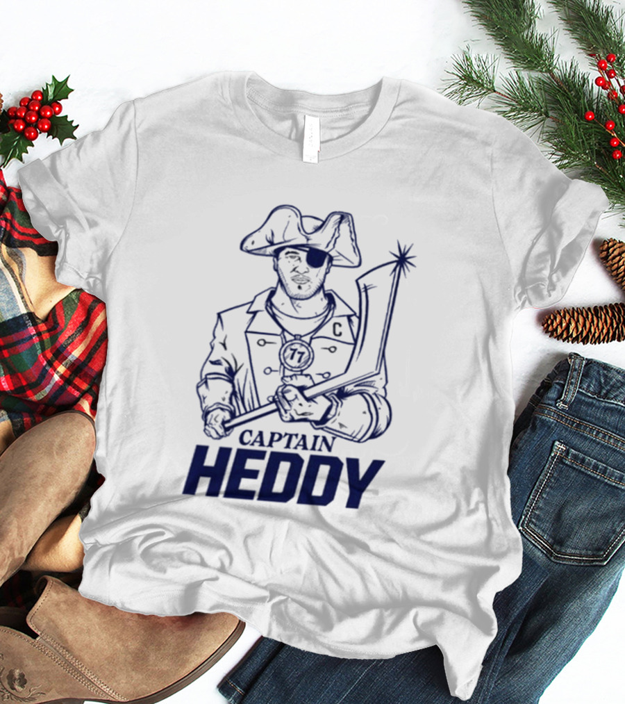 Captain Heddy C Logo Pirate Eye Patch Sword T-Shirt