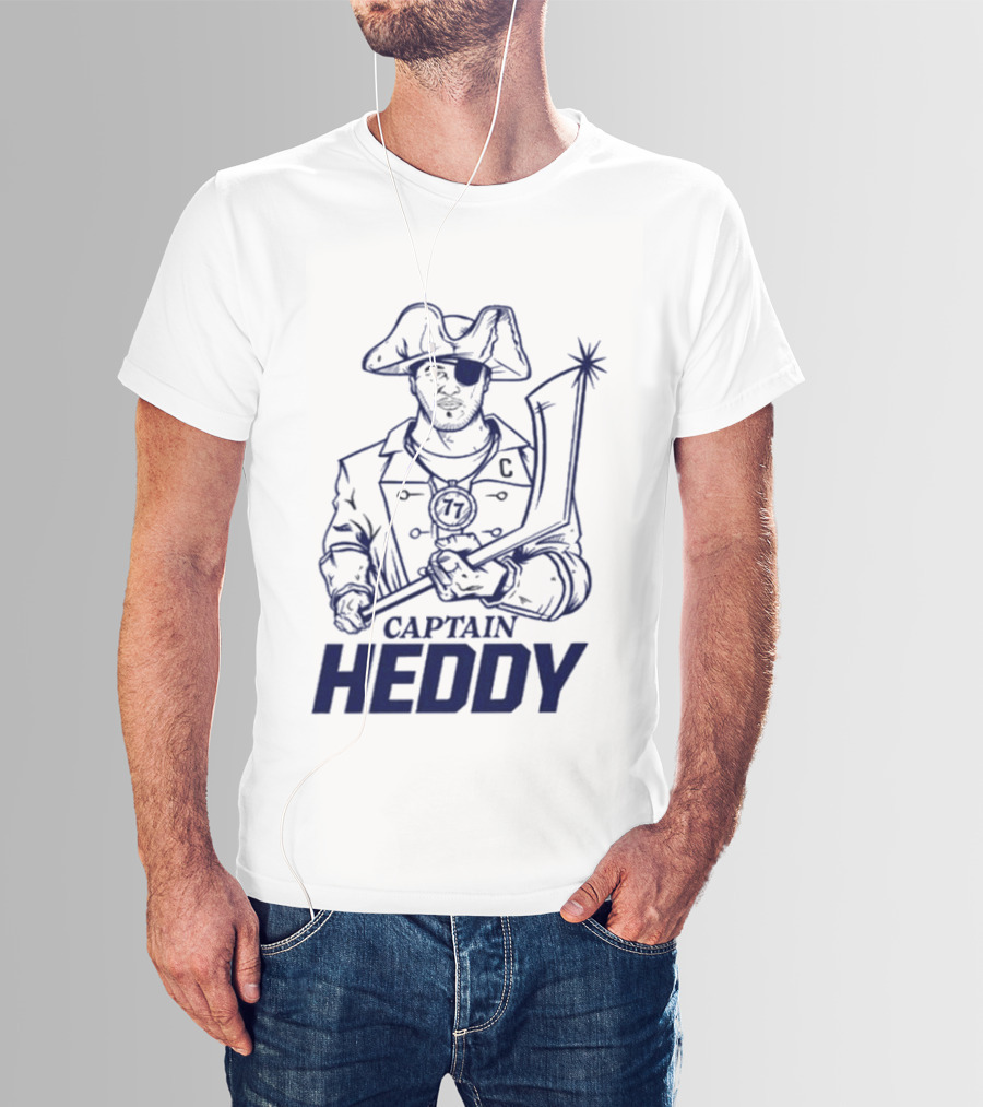 Captain Heddy C Logo Pirate Eye Patch Sword T-Shirt