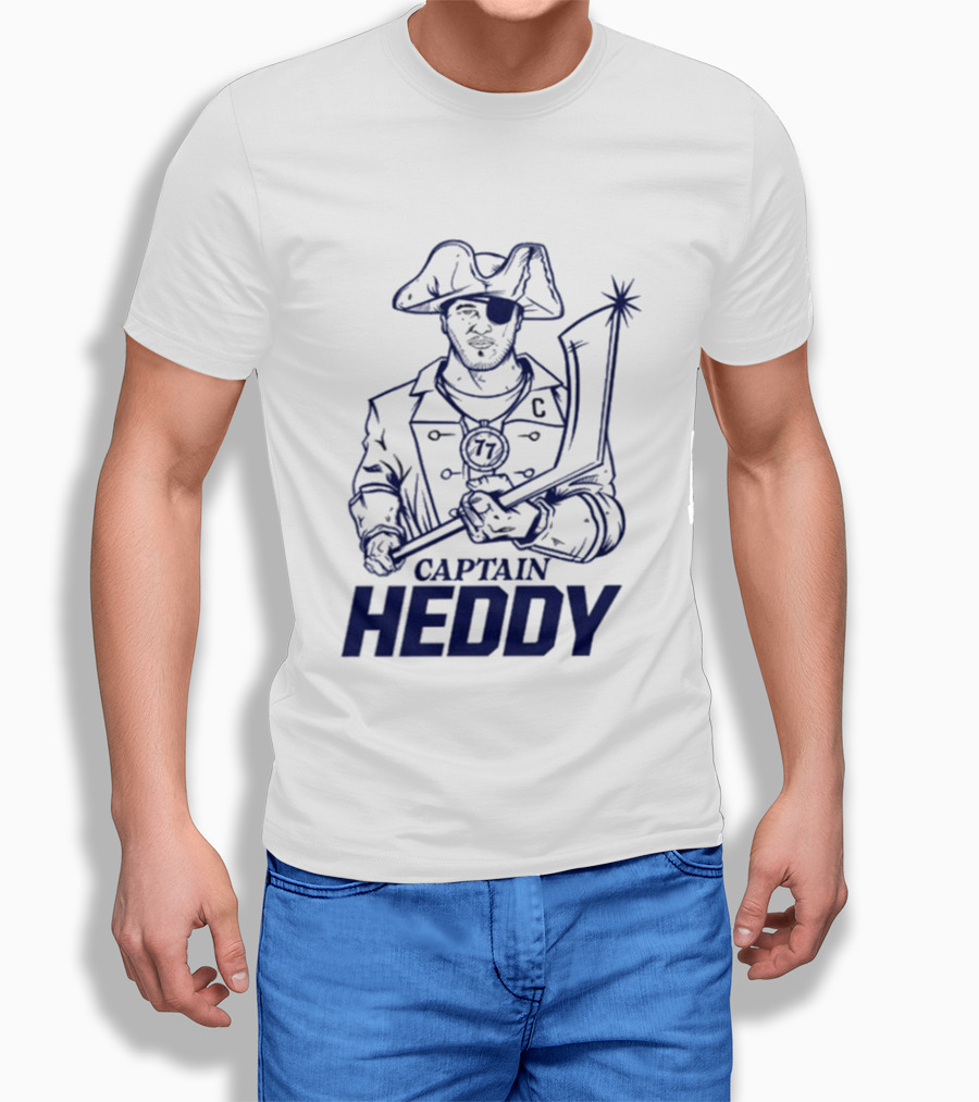 Captain Heddy C Logo Pirate Eye Patch Sword T-Shirt