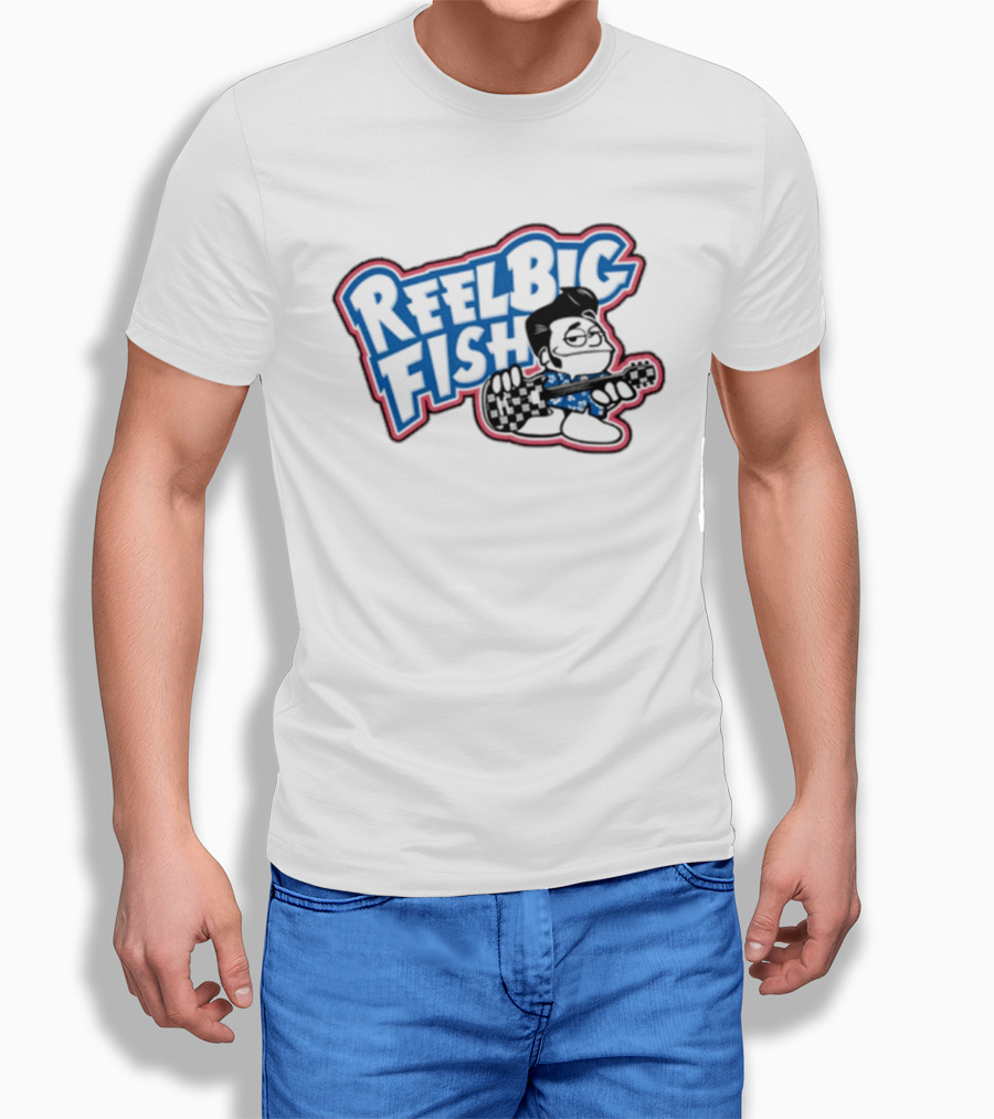 Reel Big Fish Cartoon Character With Guitar T-Shirt