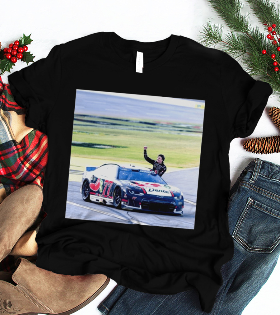 Carson Hocevar First Win Nascar Cup Series 2026 Talladega Number 77 Car Victory Celebrating Dente T-Shirt