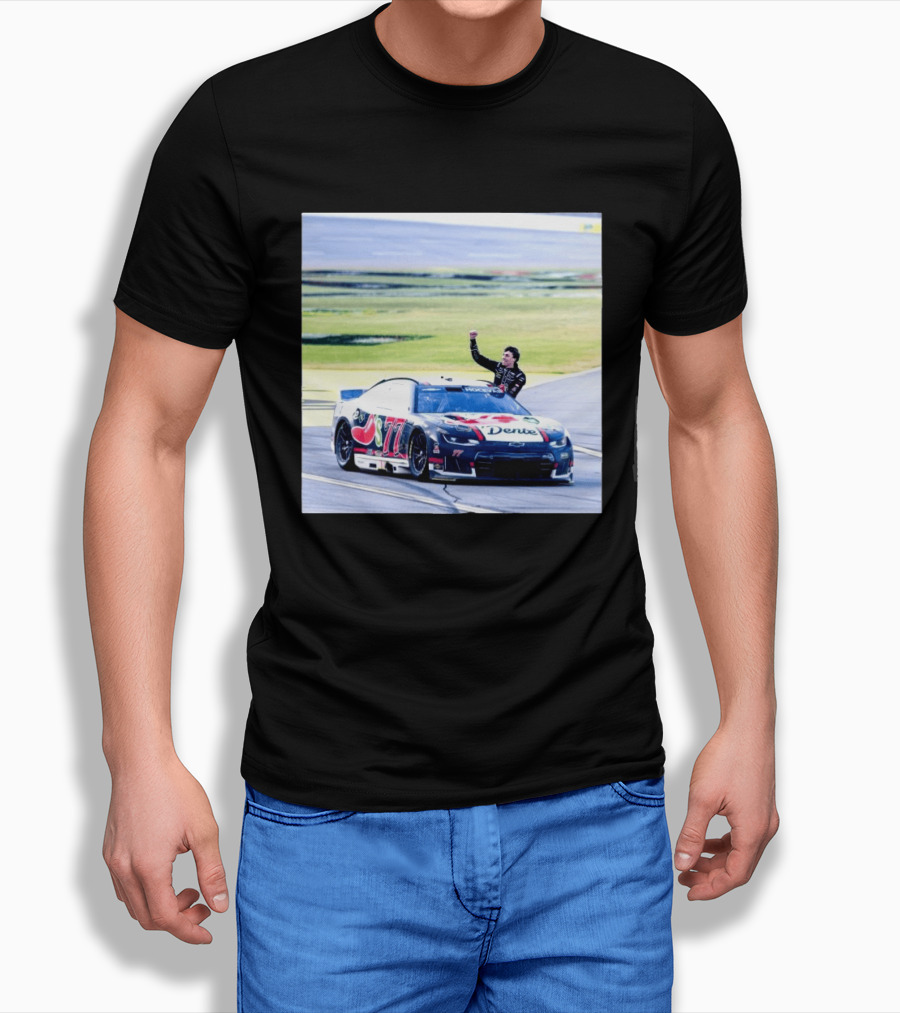 Carson Hocevar First Win Nascar Cup Series 2026 Talladega Number 77 Car Victory Celebrating Dente T-Shirt