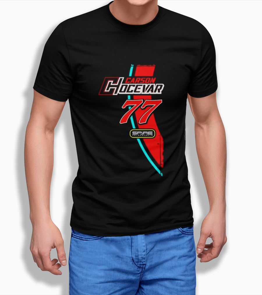 Carson Hocevar 77 Red Blue Spire Motorsports Nascar 2026 T-Shirt