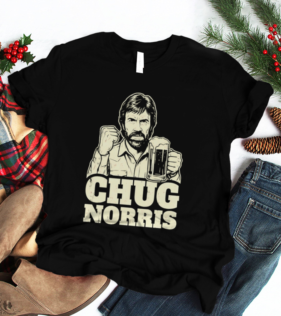 Chug Norris Beer Funny Drinking Joke T-Shirt