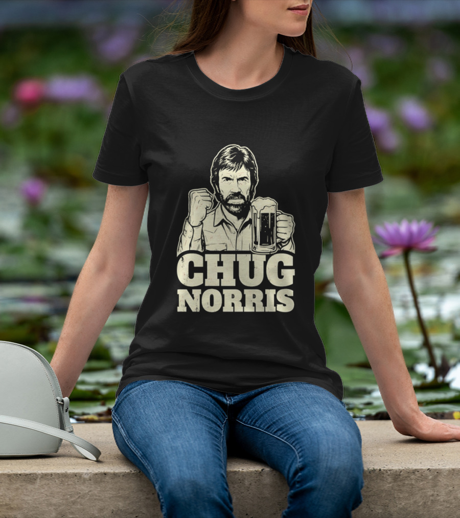 Chug Norris Beer Funny Drinking Joke T-Shirt
