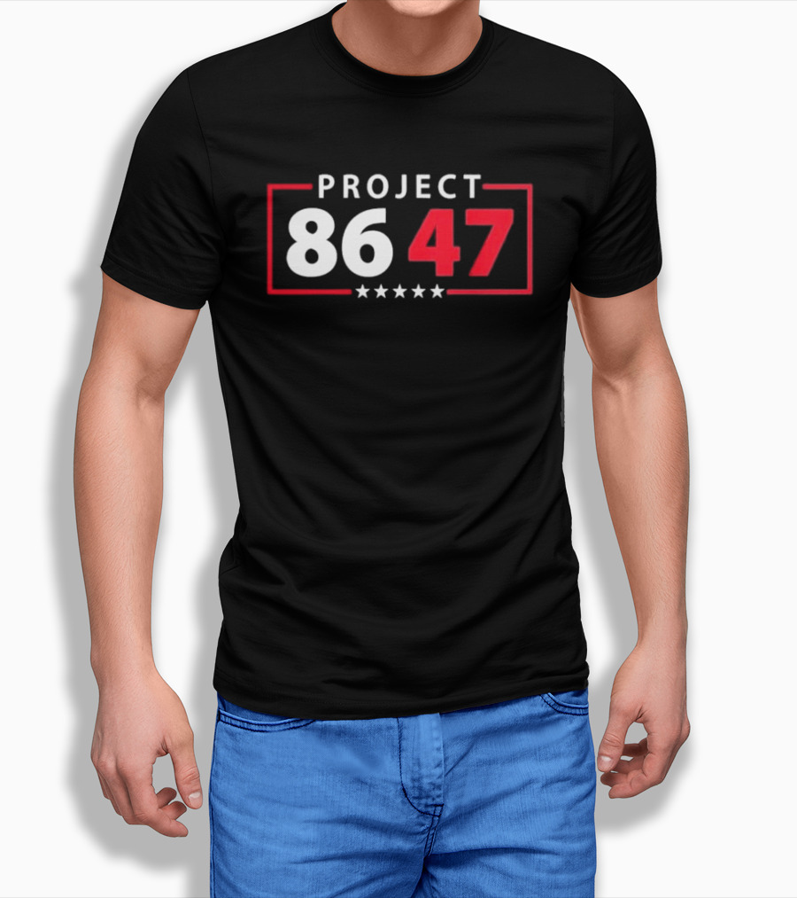 Project 8647 White Red Stars T-Shirt