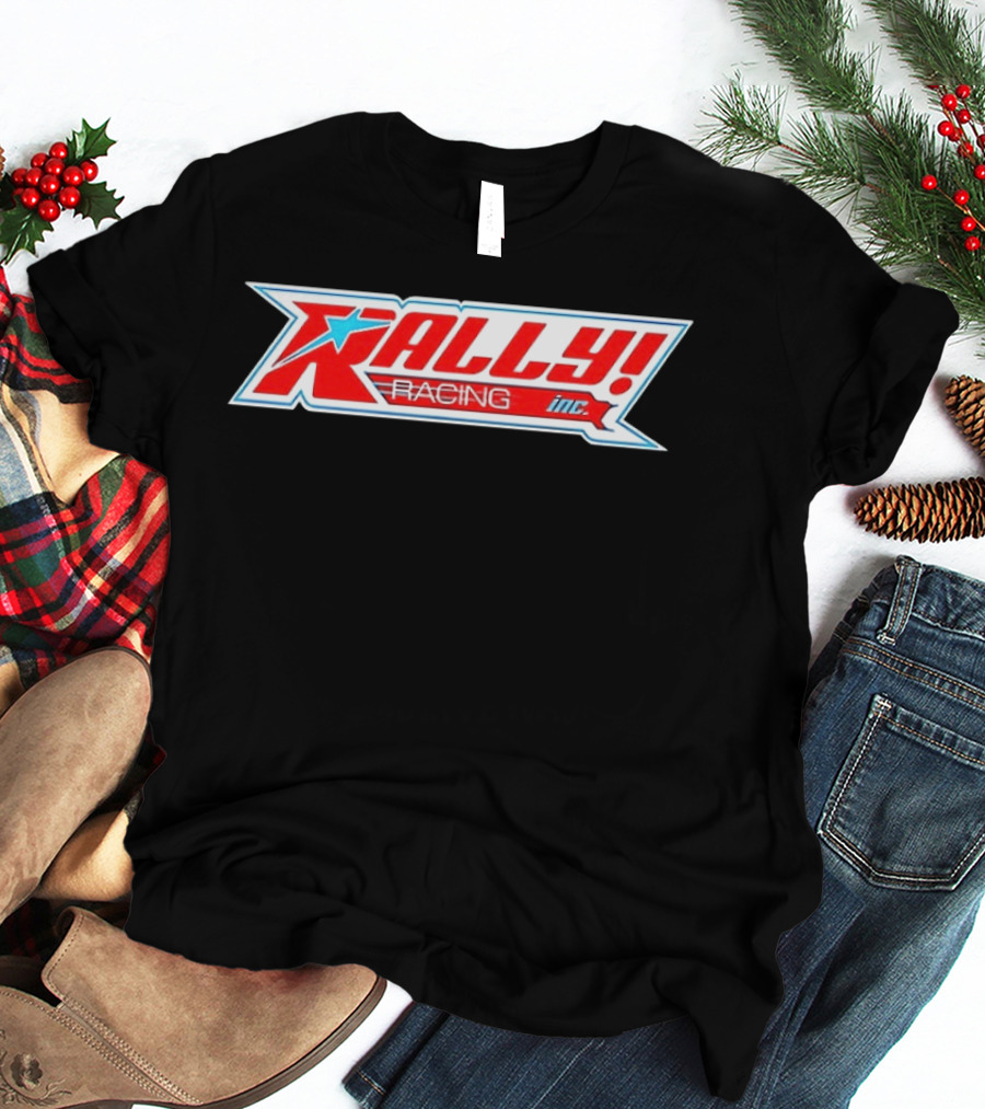 Rally Racing Inc Star Emblazoned Retro Style Red White Blue T-Shirt