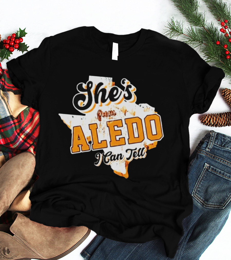 She's From Aledo I Can Tell Texas Map T-Shirt