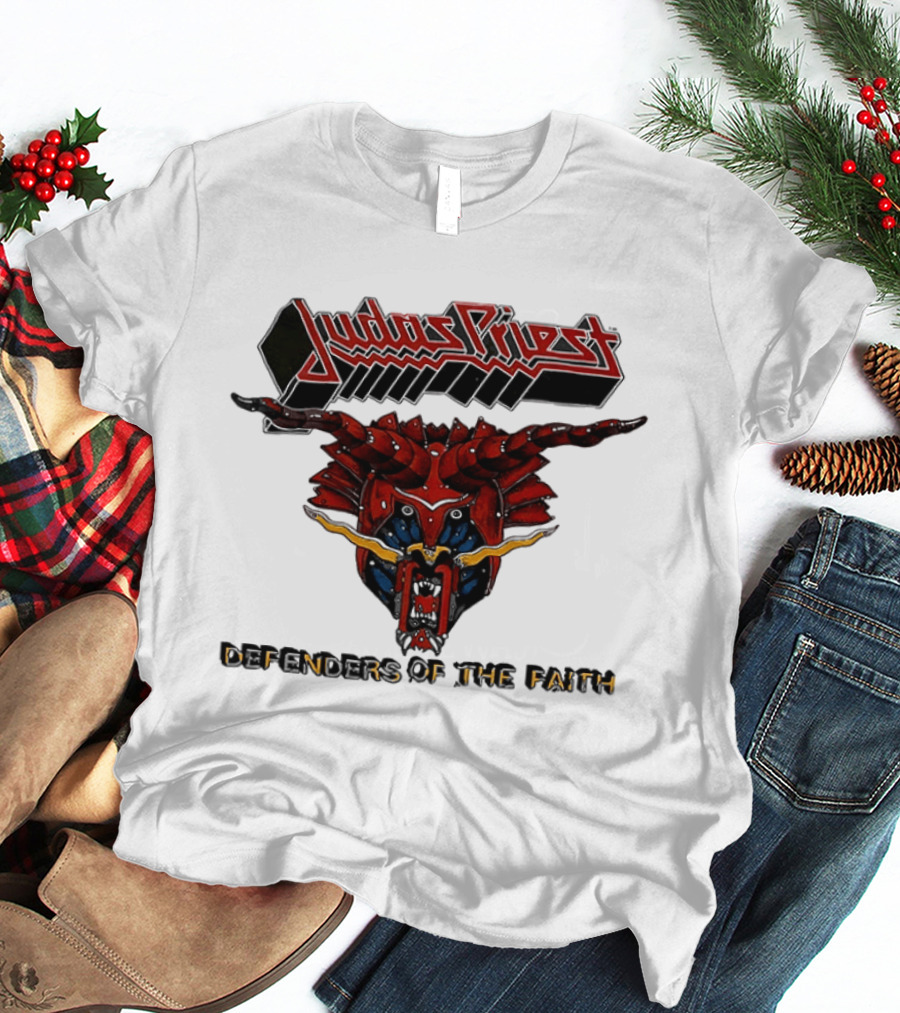 Judas Priest Defenders Of The Faith Album Cover Art Demon Helmet T-Shirt