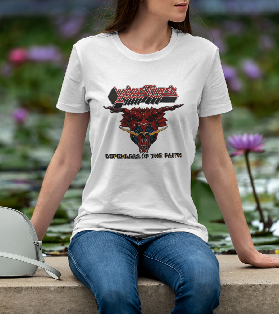 Judas Priest Defenders Of The Faith Album Cover Art Demon Helmet T-Shirt