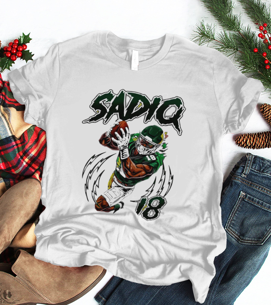Sadiq 18 New York Jets Hand Drawn Kenyon Football T-Shirt