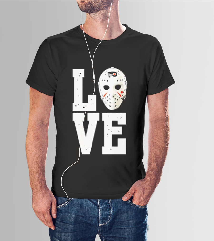 Philadelphia Flyers Love Hockey Goalie Mask T-Shirt