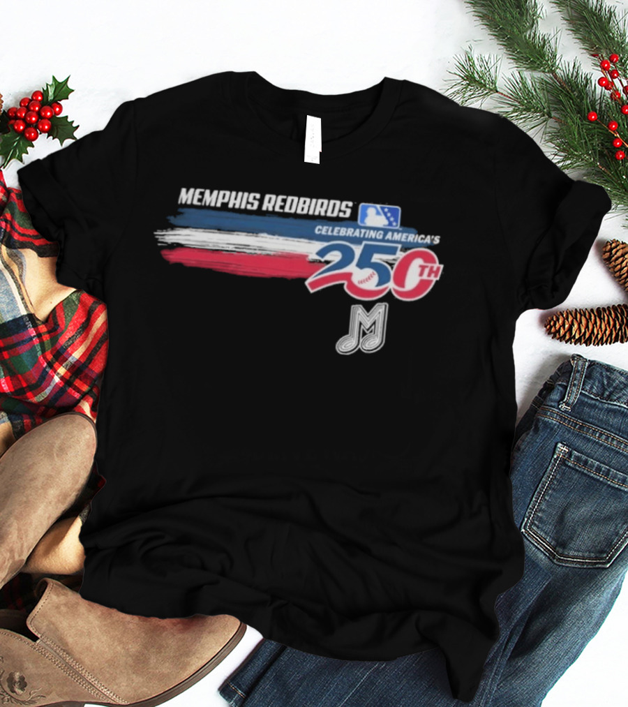 Memphis Redbirds Celebrating America's 250th MILB Music Note T-Shirt