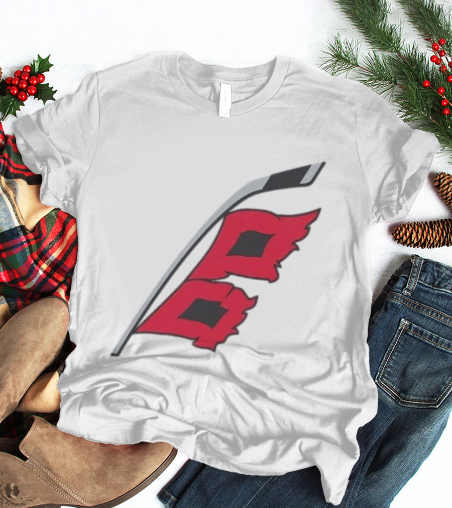 Carolina Hurricanes Red Storm Surge Hockey Stick Flag T-Shirt