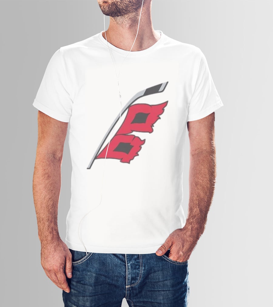 Carolina Hurricanes Red Storm Surge Hockey Stick Flag T-Shirt