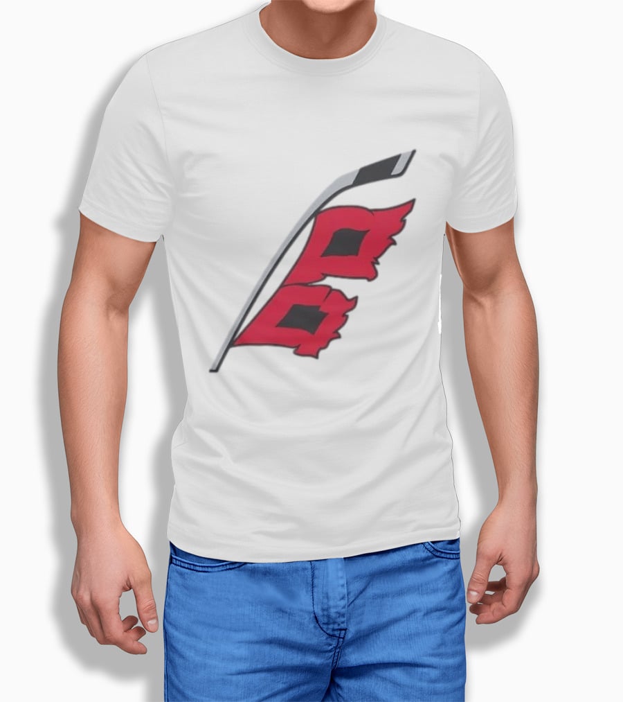 Carolina Hurricanes Red Storm Surge Hockey Stick Flag T-Shirt