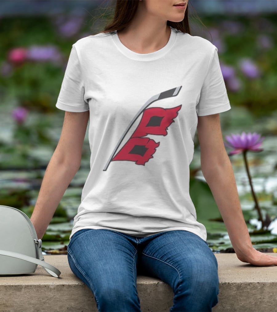 Carolina Hurricanes Red Storm Surge Hockey Stick Flag T-Shirt