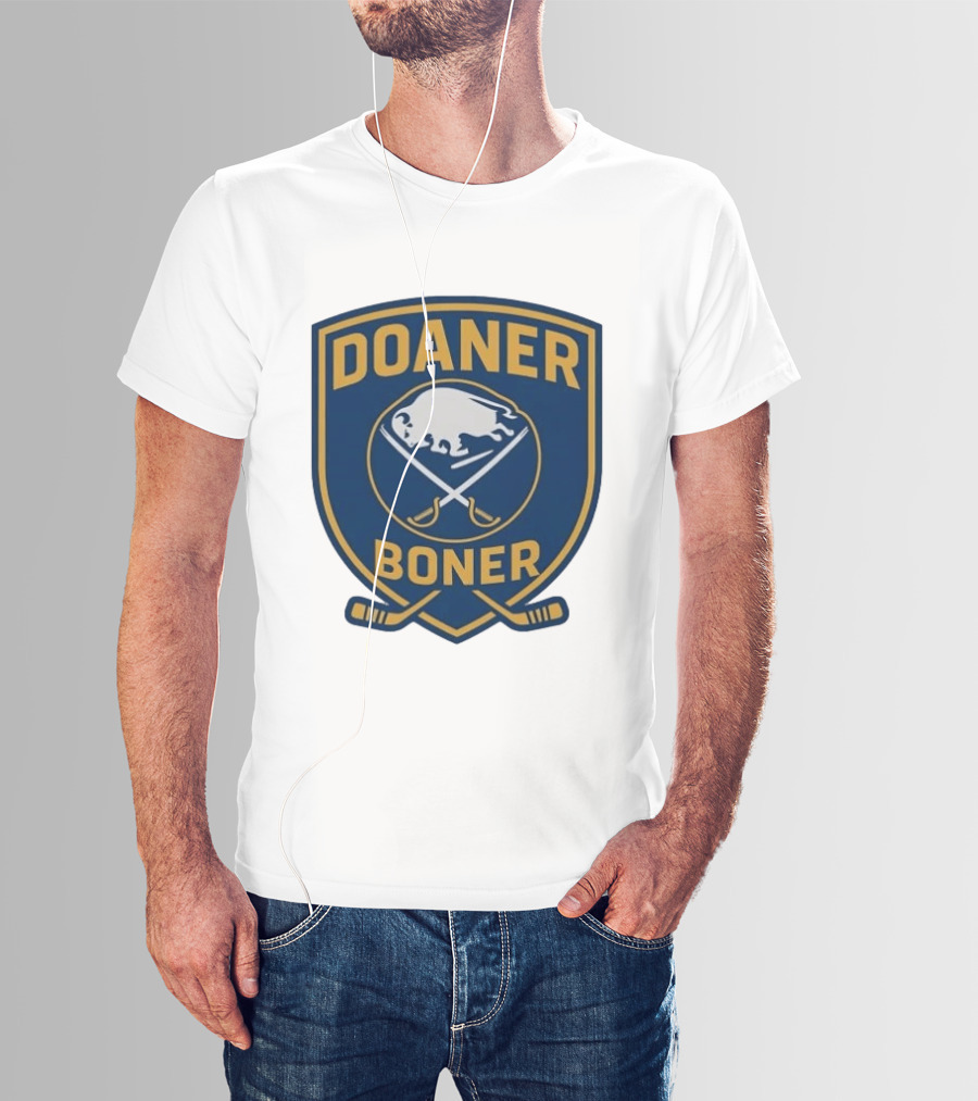 Buffalo Sabres Doaner Boner Logo With Crossed Hockey Sticks T-Shirt