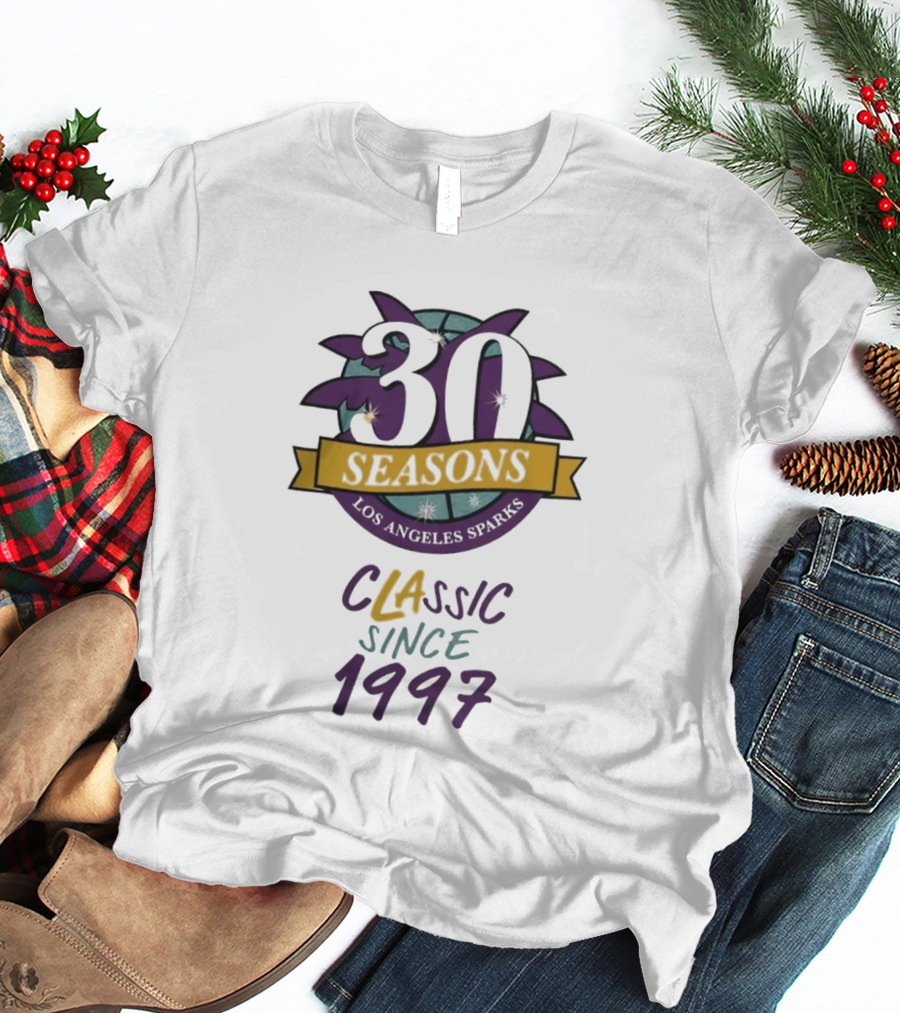 Los Angeles Sparks 30 Seasons Classic Since 1997 Celebration T-Shirt