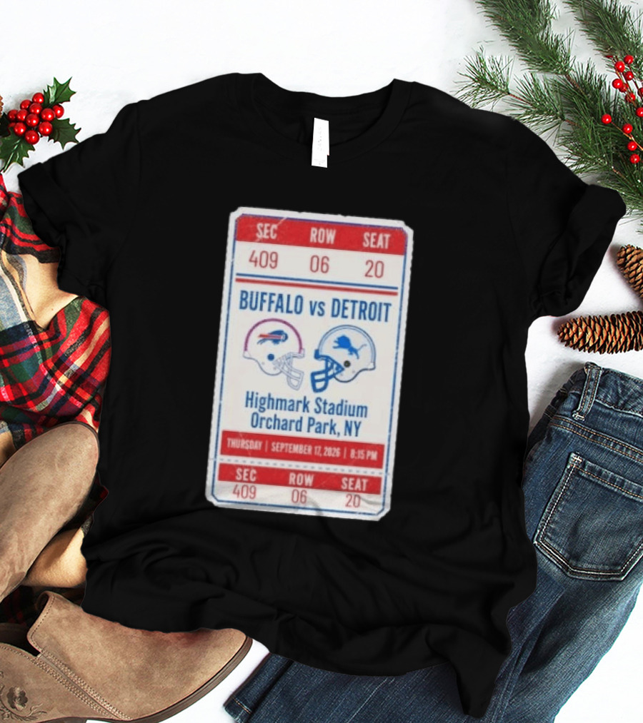 Buffalo Vs Detroit Highmark Stadium Orchard Park NY September 12 2026 Football Match Helmets T-Shirt