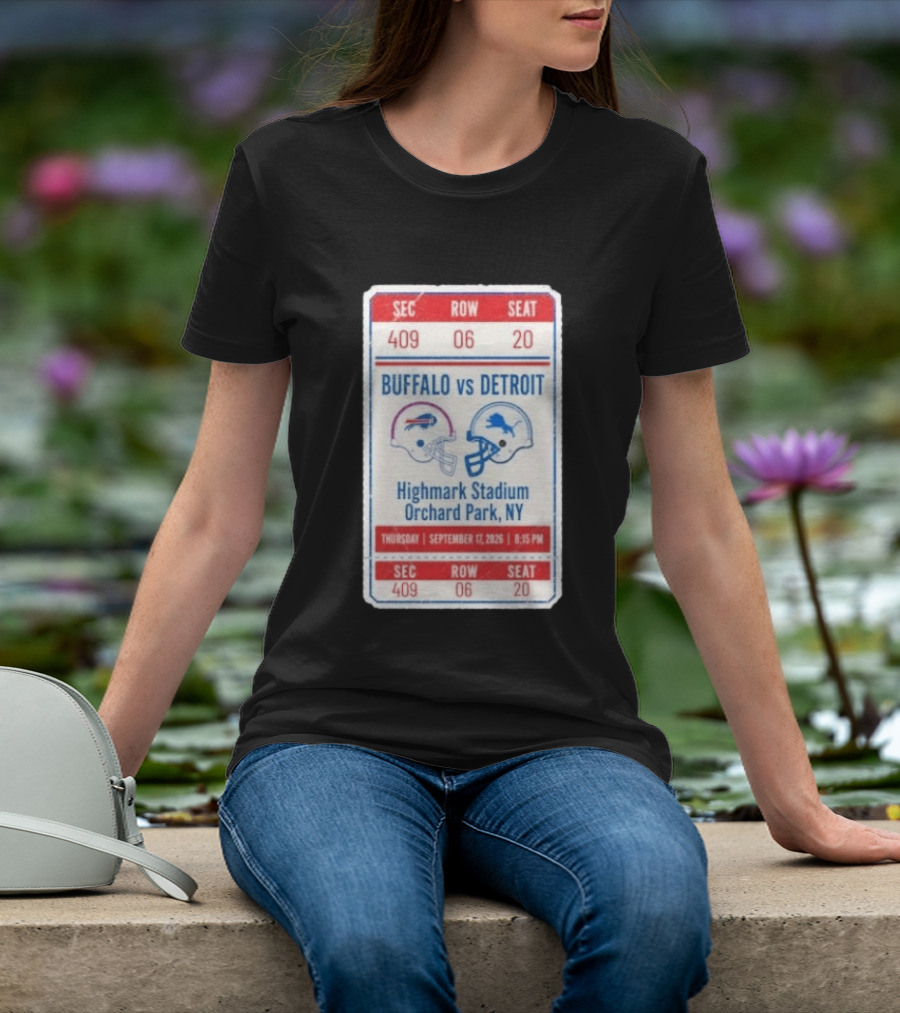 Buffalo Vs Detroit Highmark Stadium Orchard Park NY September 12 2026 Football Match Helmets T-Shirt