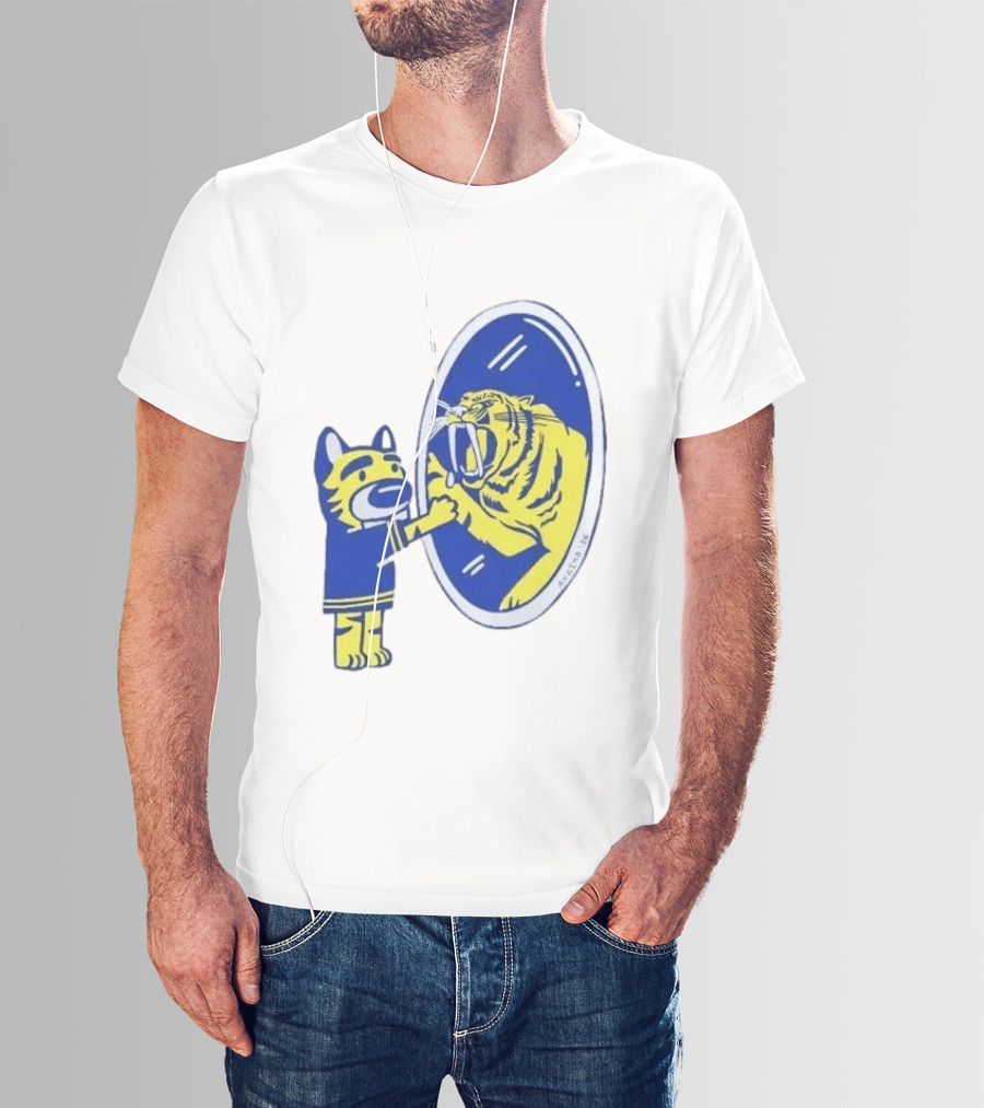 Buffalo Sabres Saber Tooth Tiger Mirror Reflection Comic T-Shirt